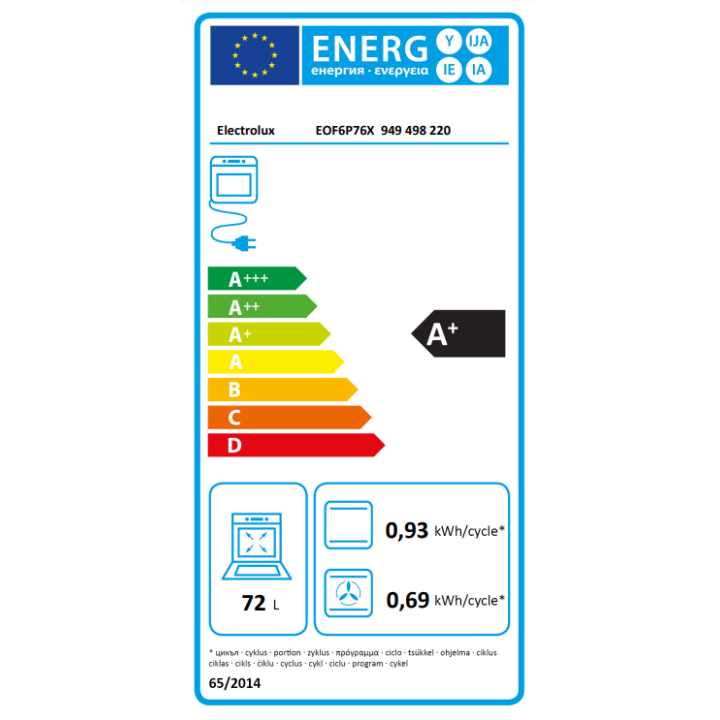 Four Encastrable Pyrolyse 600 SurroundCook® ELECTROLUX EOF6P76X  | Ménachoc