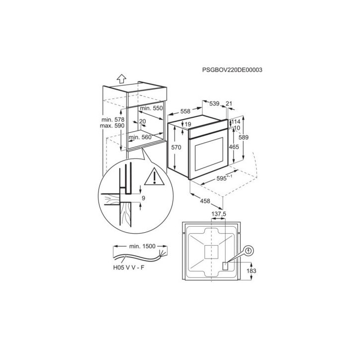 FOUR ENCASTRABLE Pyrolyse Série 300 Convection ELECTROLUX EOH4P06BX| Ménachoc