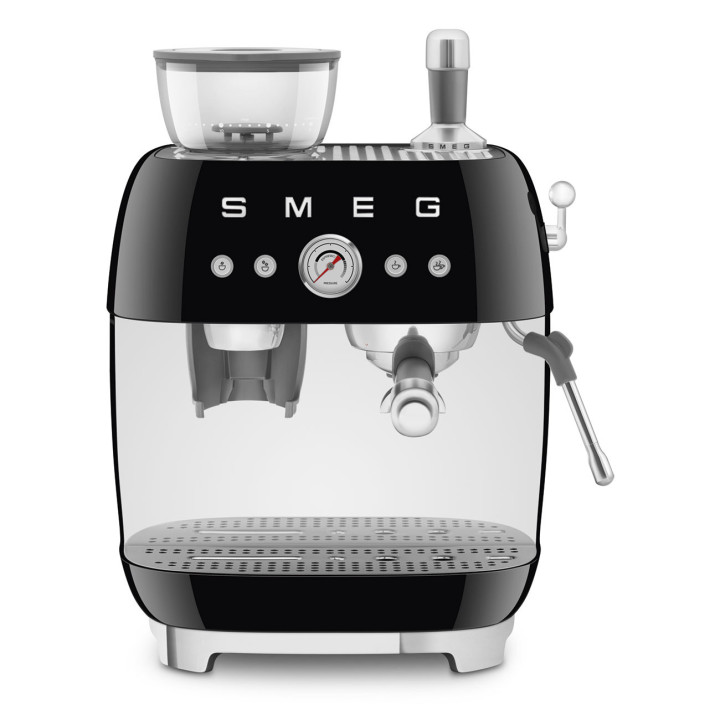 Machine à café Expresso manuelle avec broyeur intégré SMEG Noir EGF03BLEU | Ménachoc