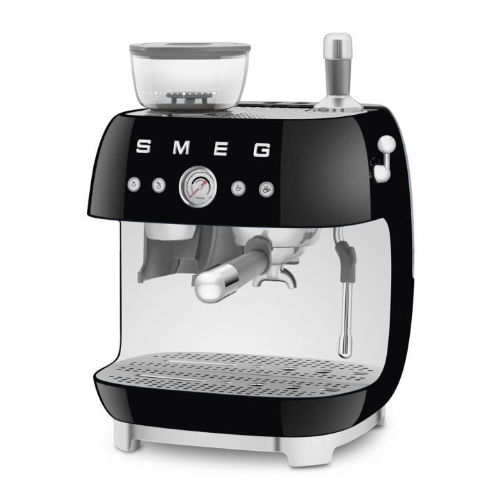 Machine à café Expresso manuelle avec broyeur intégré SMEG Noir EGF03BLEU | Ménachoc
