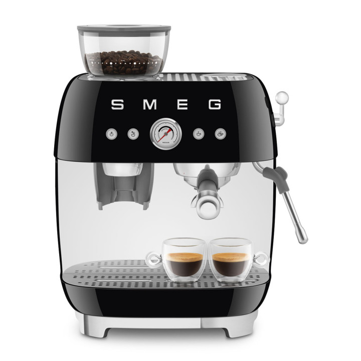 Machine à café Expresso manuelle avec broyeur intégré SMEG Noir EGF03BLEU | Ménachoc