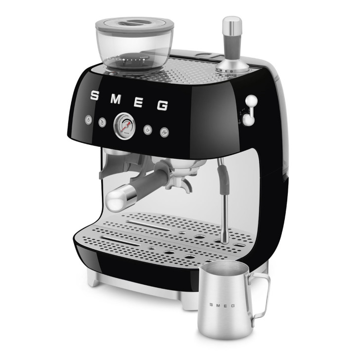 Machine à café Expresso manuelle avec broyeur intégré SMEG Noir EGF03BLEU | Ménachoc