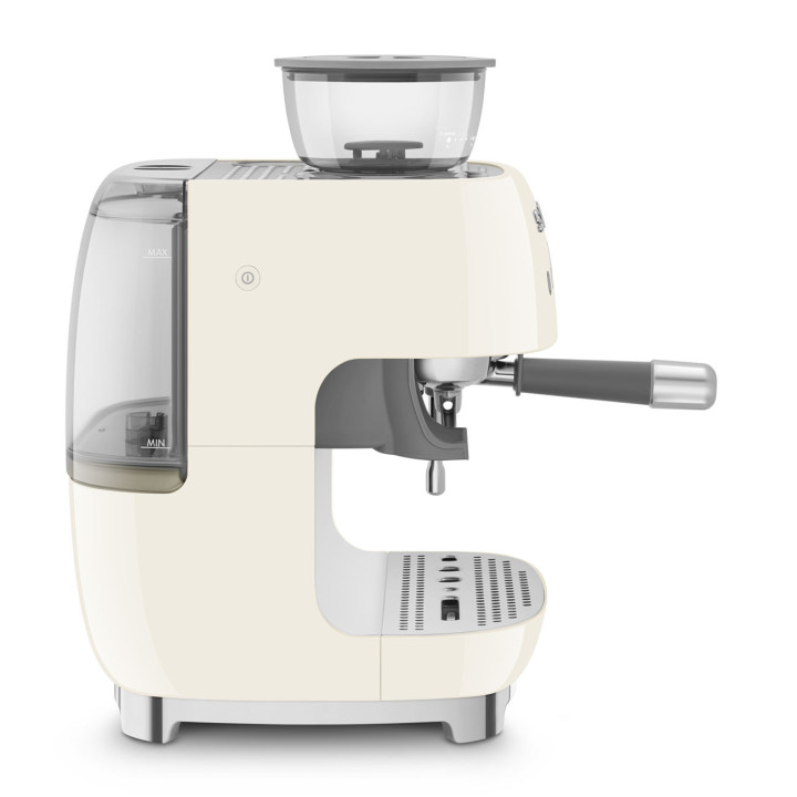 Machine à café Expresso manuelle avec broyeur intégré SMEG Crème EGF03CREU | Ménachoc
