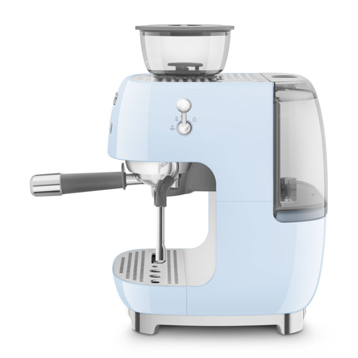 Machine à café Expresso manuelle avec broyeur intégré SMEG Bleu Azur EGF03PBEU | Ménachoc