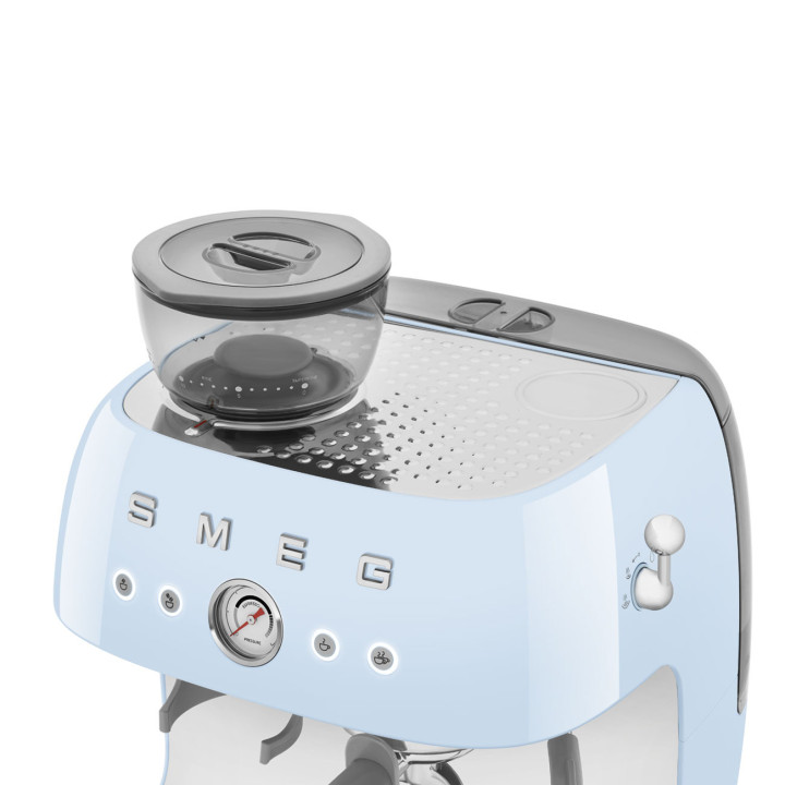 Machine à café Expresso manuelle avec broyeur intégré SMEG Bleu Azur EGF03PBEU | Ménachoc