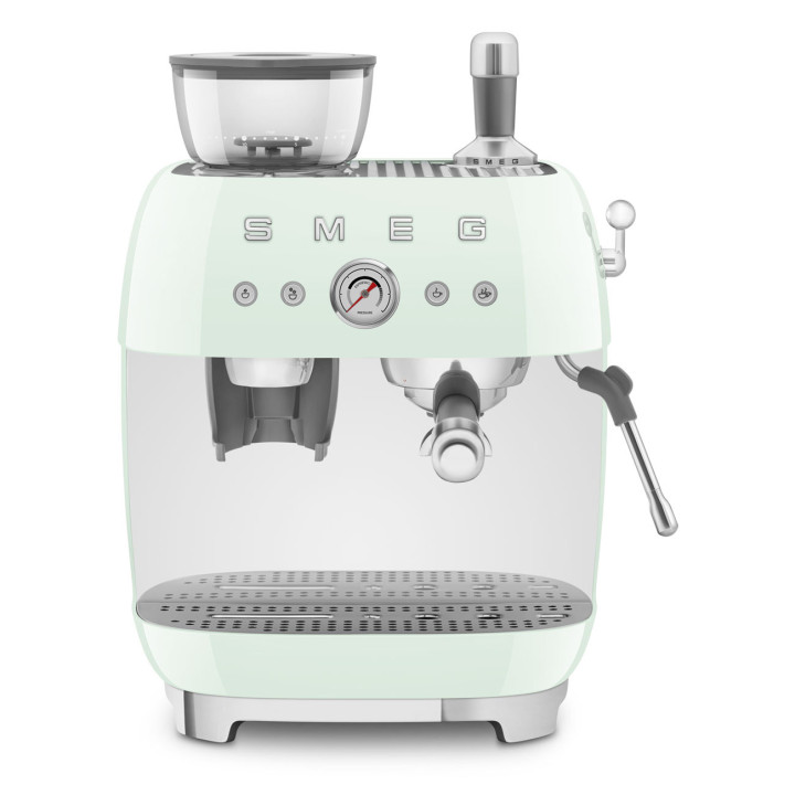 Machine à café Expresso manuelle avec broyeur intégré SMEG Vert d'eau EGF03PGEU | Ménachoc