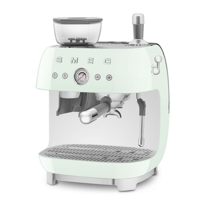 Machine à café Expresso manuelle avec broyeur intégré SMEG Vert d'eau EGF03PGEU | Ménachoc