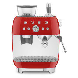 Machine à café Expresso manuelle avec broyeur intégré SMEG Rouge EGF03RDEU  | Ménachoc