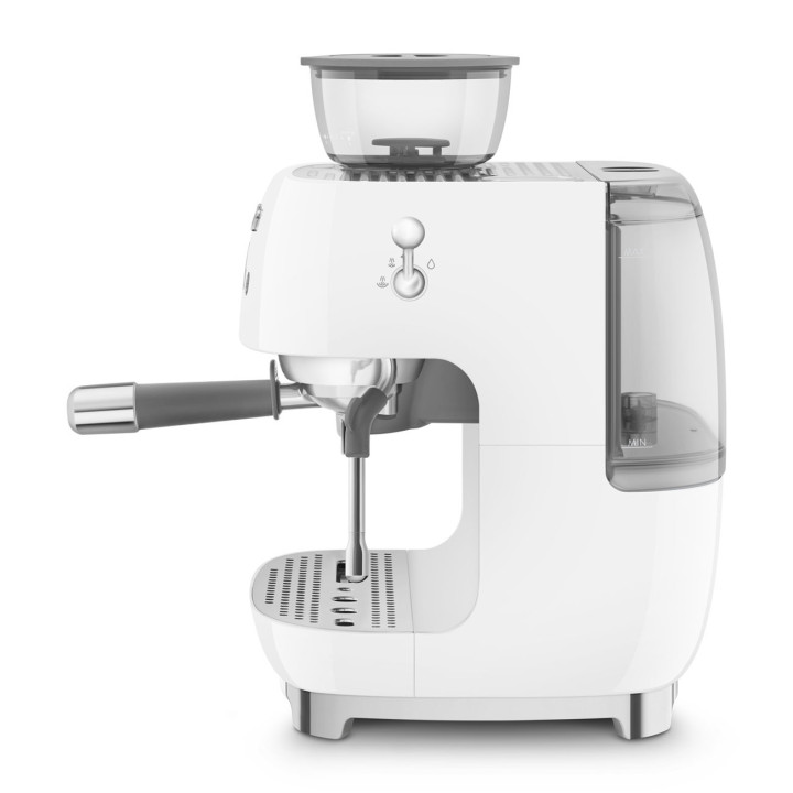 Machine à café Expresso manuelle avec broyeur intégré SMEG Blanc EGF03WHEU | Ménachoc