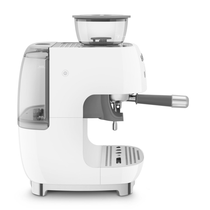Machine à café Expresso manuelle avec broyeur intégré SMEG Blanc EGF03WHEU | Ménachoc
