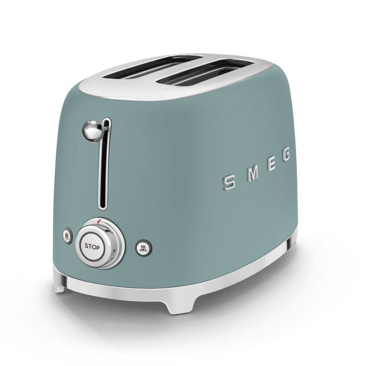 Toaster SMEG Vert Émeraude Mat TSF01EGMEU | Ménachoc