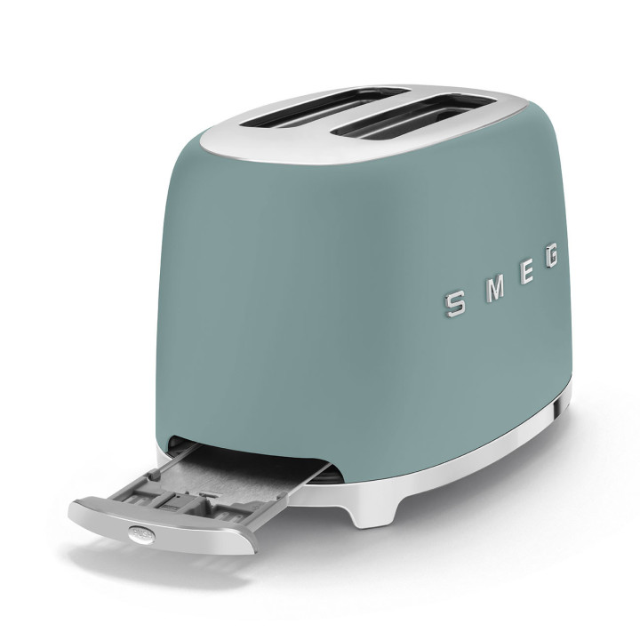 Toaster SMEG Vert Émeraude Mat TSF01EGMEU | Ménachoc